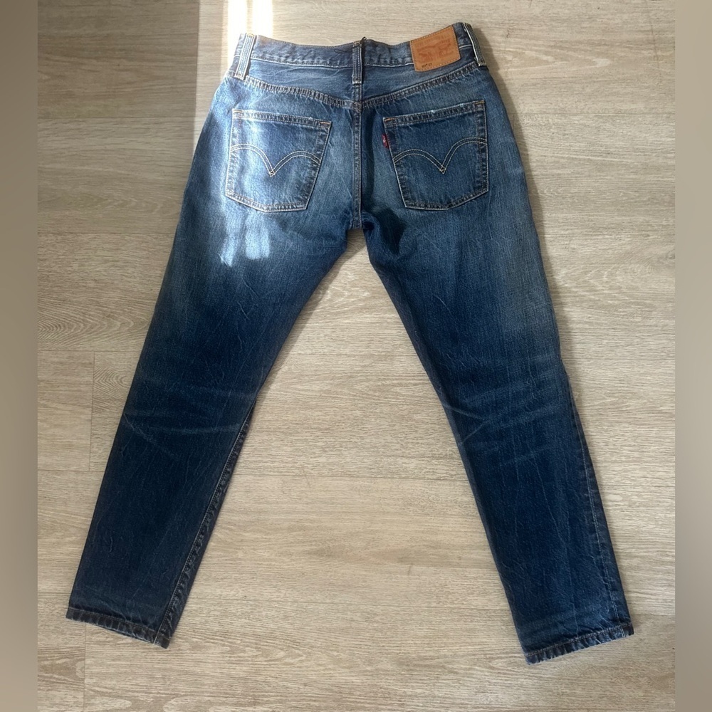 LEVI 501 SELVIDGE WHITE OAK REDLINE DENIM JEANS 24x32 - Picture 5 of 12